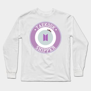 BTS Taekook shipper logo emblem typography Long Sleeve T-Shirt